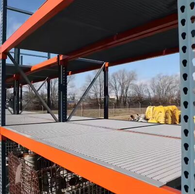 Grade de aço antiderrapante resistente galvanizado para armazenamento industrial e segurança